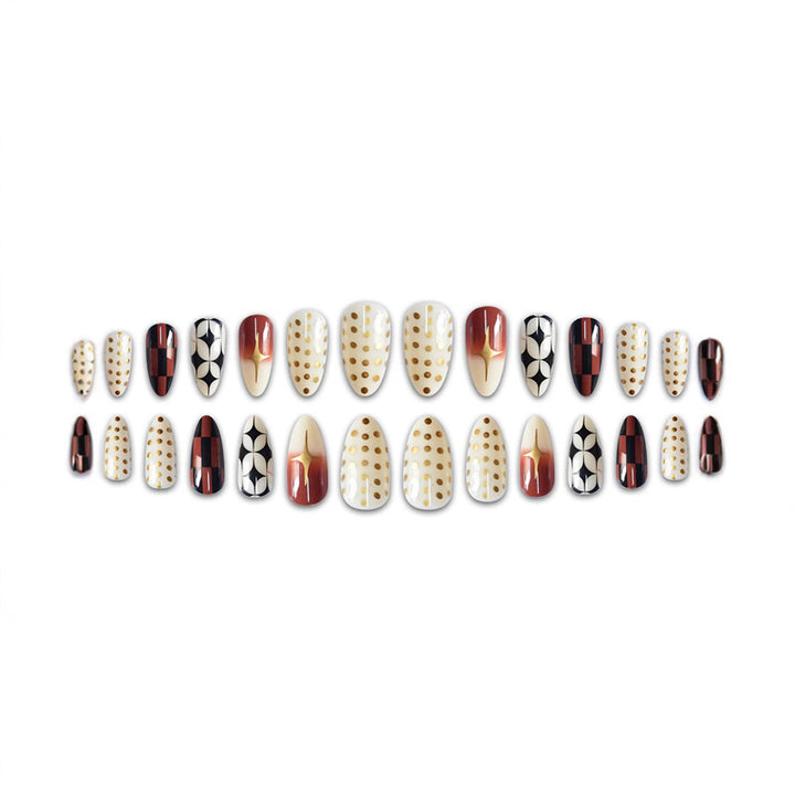 Stylish Stiletto Press-On Nails with Elegant Patterns Bowlift
