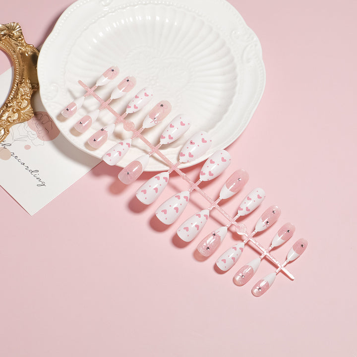 Elegant Floral Accent Press-On Nail Set Bowlift