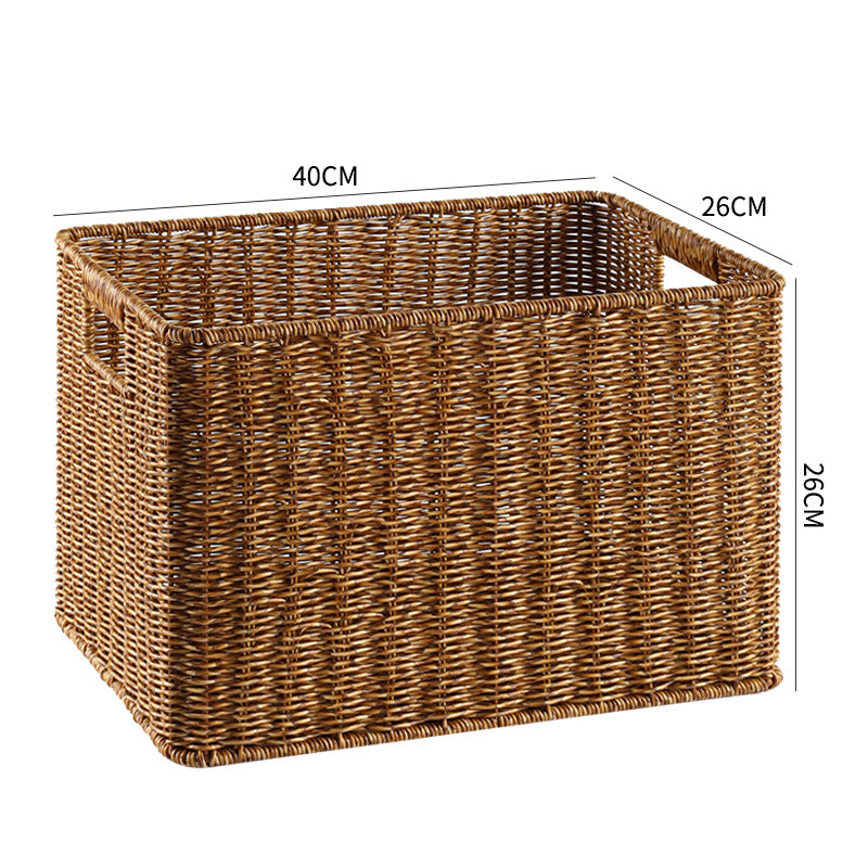Handcrafted Rectangular Wicker Storage Bin Bowlift