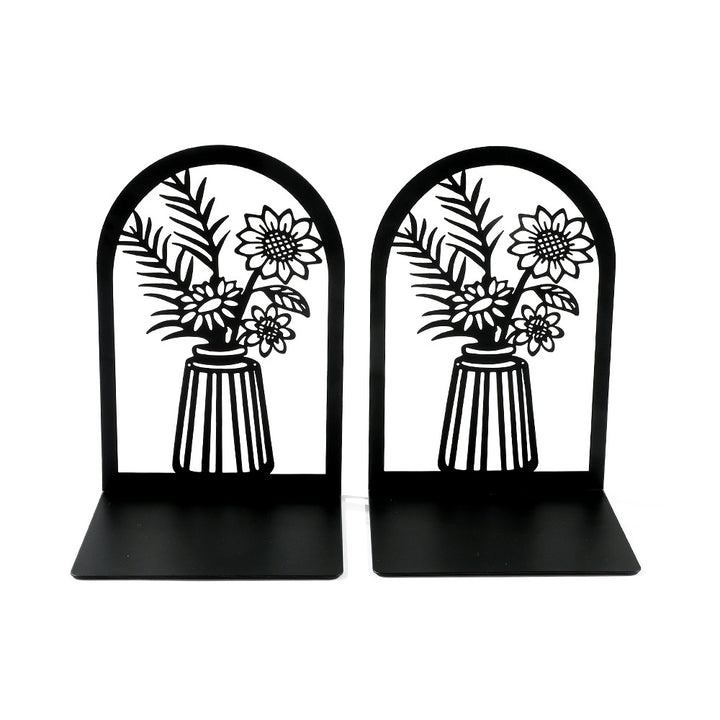 Elegant Floral Metal Bookends