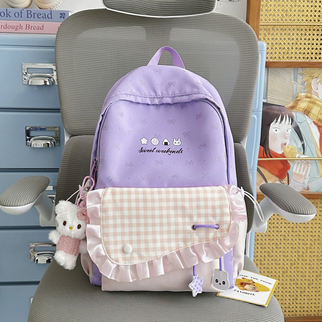 Playful Ruffled Design Backpack