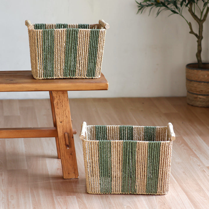Handcrafted storage basket with natural fiber Bowlift