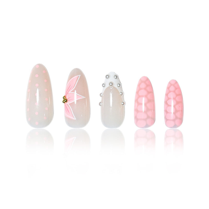 Elegant Press-On Nail Art Set with Unique Designs Bowlift