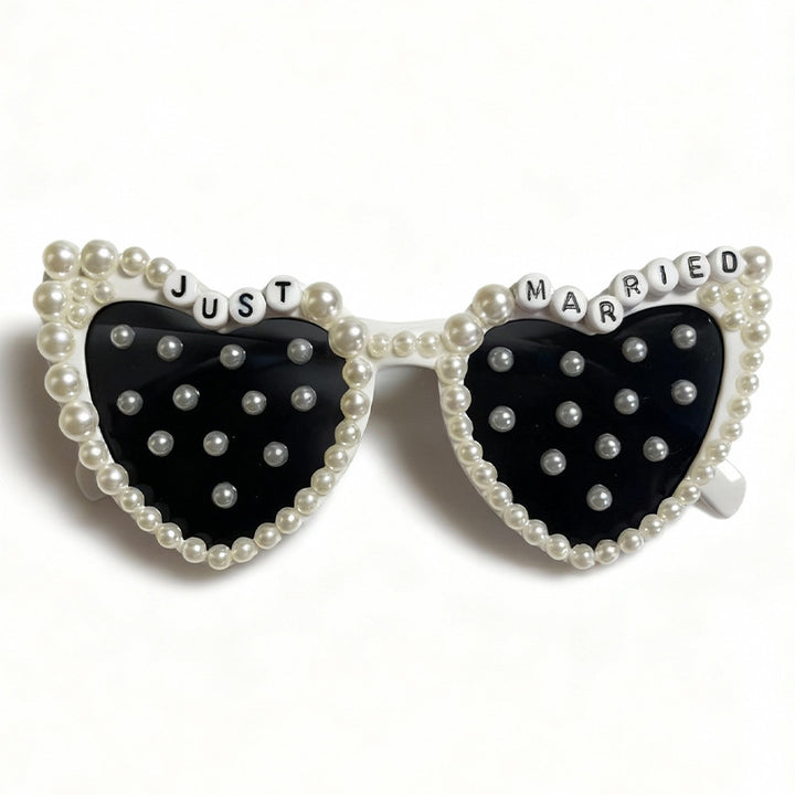 Bridal Heart-Shaped Sunglasses Bowlift