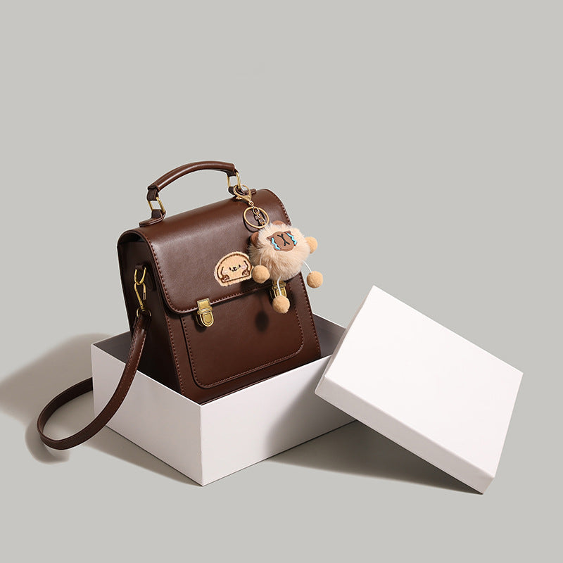Playful Cartoon-Embroidered Satchel Bag Bowlift