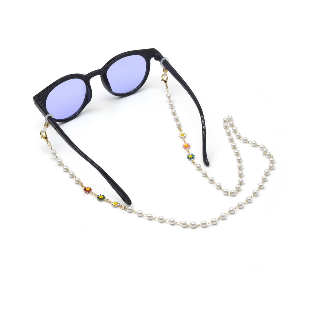 Elegant Pearl and Colorful Gemstone Eyewear Chain Bowlift