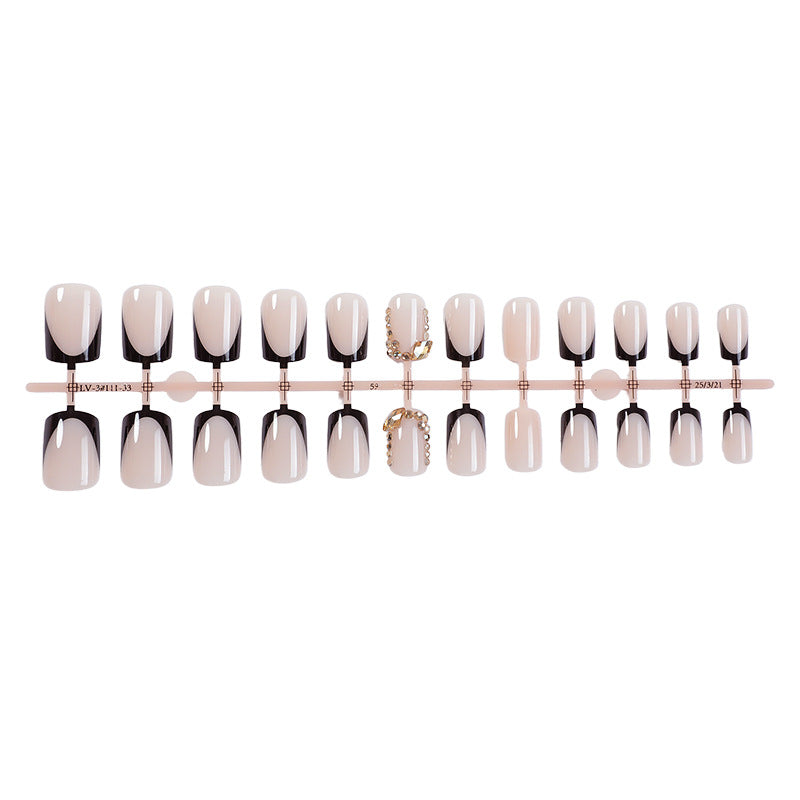 Premium Ombre Press-On Nail Set with Decorative Accents Bowlift