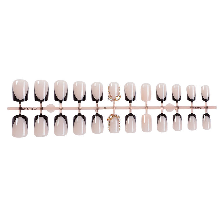 Premium Ombre Press-On Nail Set with Decorative Accents Bowlift