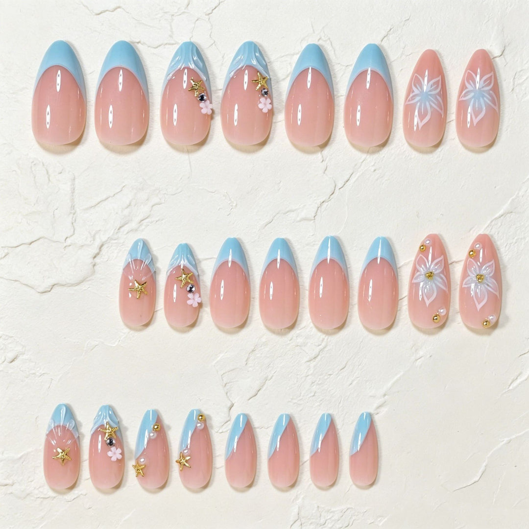 Artistic Butterfly-Themed Press-On Nail Art Bowlift