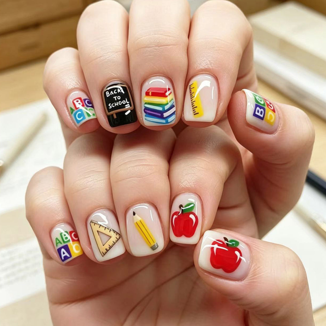 Educational Theme Nail Art Bowlift