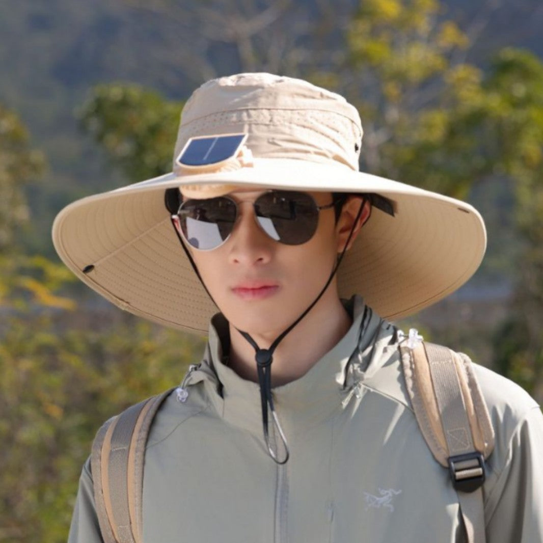tactical fishing hat with wide brim, mesh ventilation and adjustable chin strap Bowlift