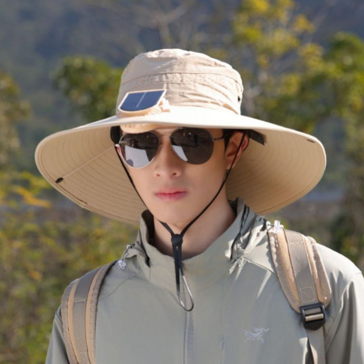 tactical fishing hat with wide brim, mesh ventilation and adjustable chin strap Bowlift