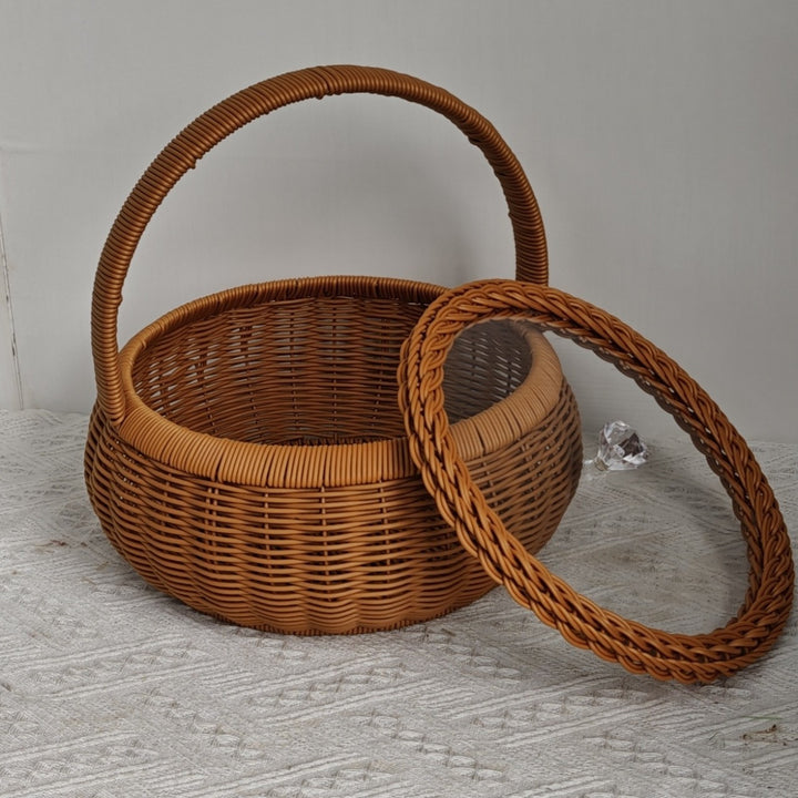 Handcrafted Woven Picnic Basket Bowlift