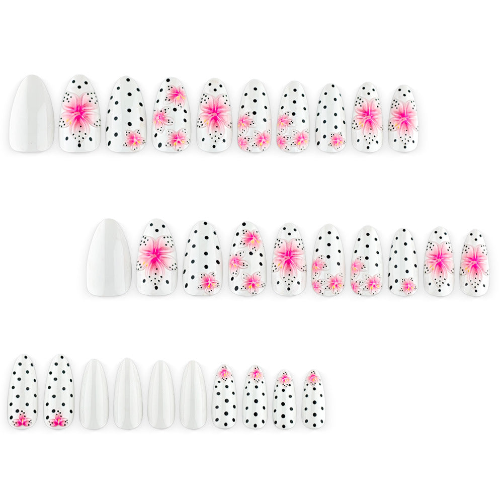Premium Artificial Nails with 3D Flower Design Bowlift