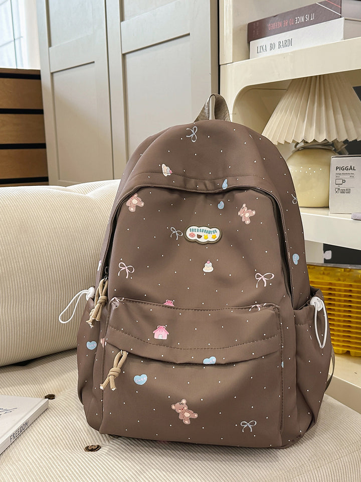Whimsical Character Print Backpack Bowlift