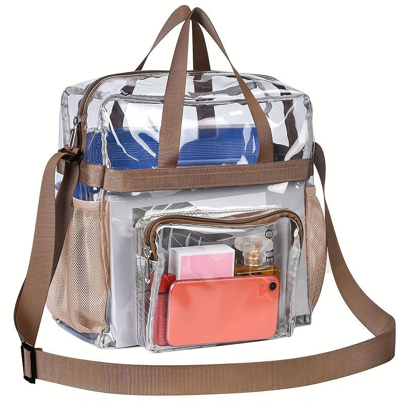 Transparent Handbag with Textured Design Bowlift