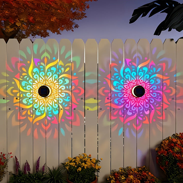 Solar Projection Garden Light With Decorative Floral Pattern And Dusk-To-Dawn Sensor Bowlift