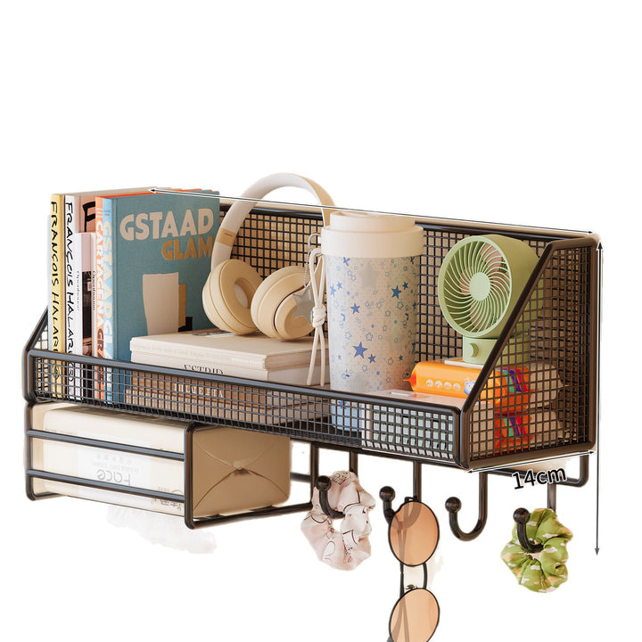 Wall-Mounted Mesh Storage Shelf Bowlift