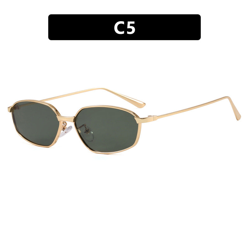 Women's geometric sunglasses with protective UV filter and minimalist metal frame Bowlift