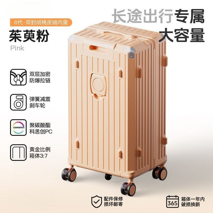 Hard-shell suitcase with extended storage space and double safety lock Bowlift