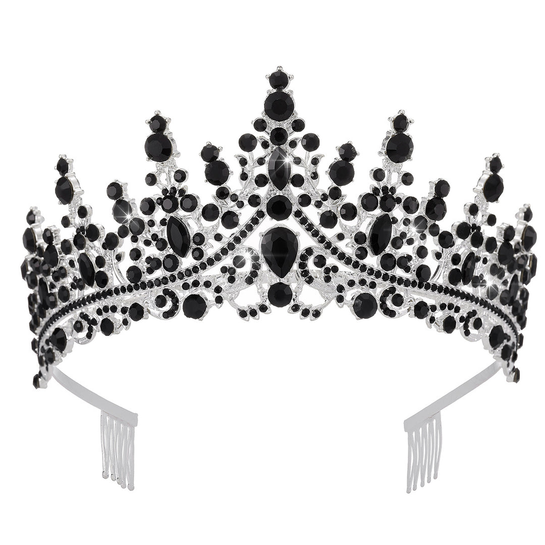 Ladies Opulent Tiara with Black Crystal Detailing Bowlift