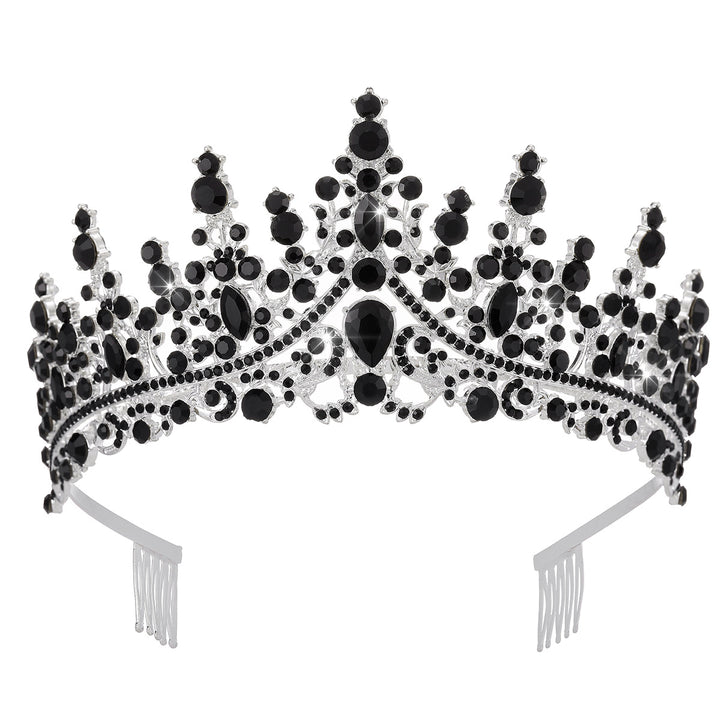 Ladies Opulent Tiara with Black Crystal Detailing Bowlift