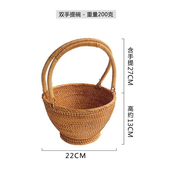 Women's Handcrafted Rattan Basket Bowlift