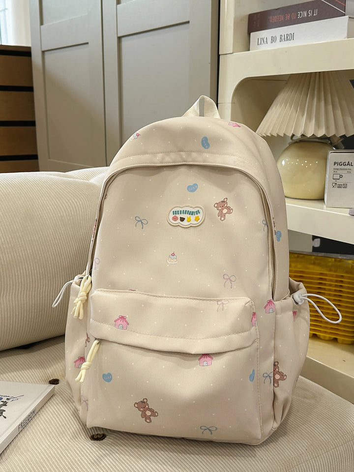 Whimsical Character Print Backpack Bowlift