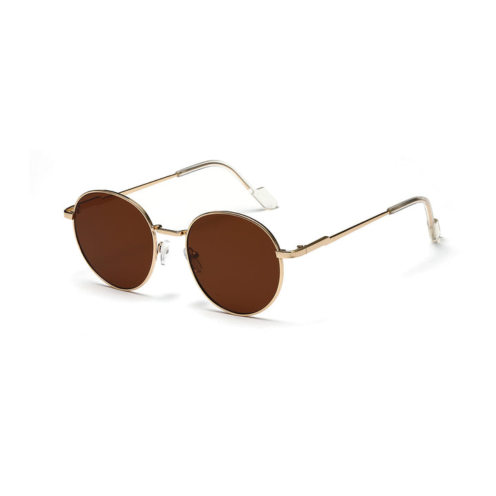 Women round sunglasses with luxurious metal frame and UV protection Bowlift