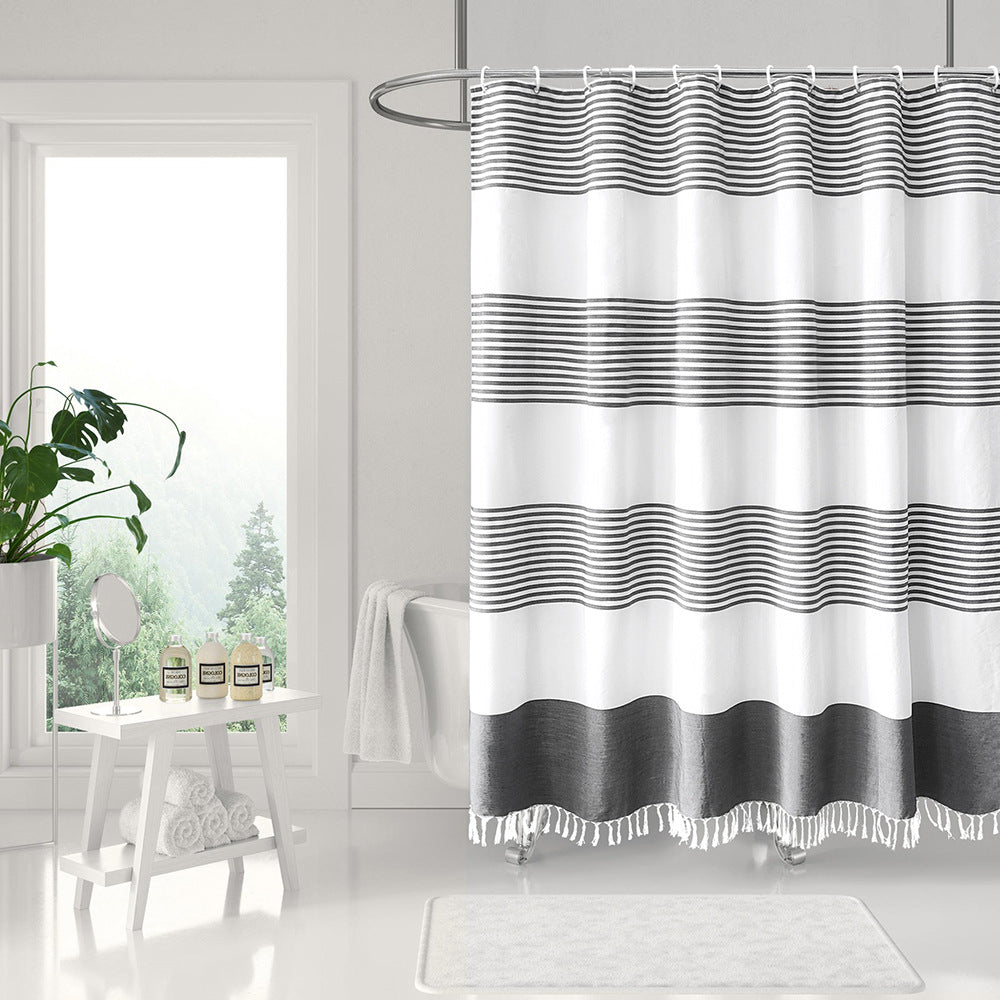Modern Striped Shower Curtain Bowlift