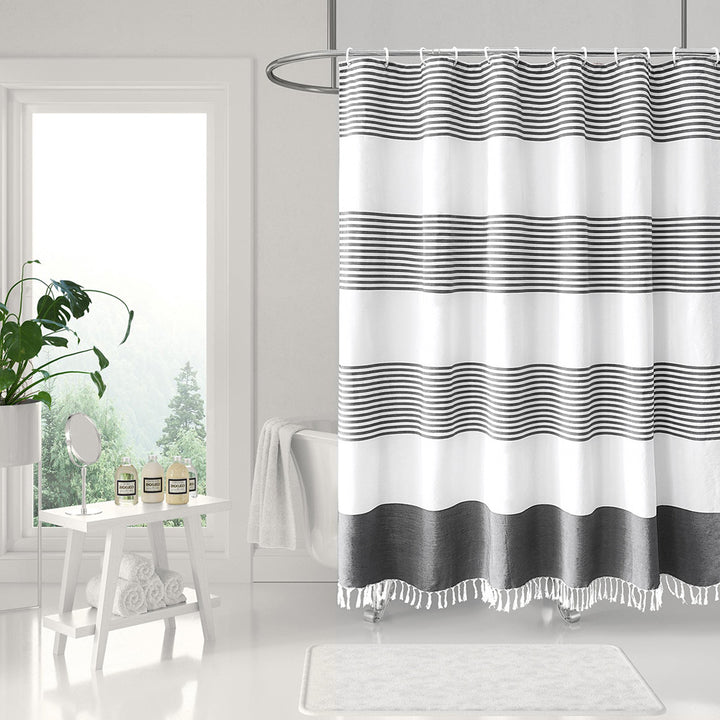 Modern Striped Shower Curtain Bowlift