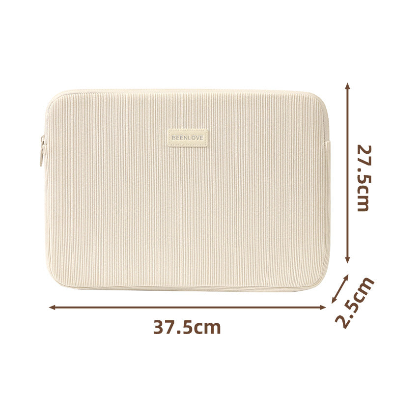Padded ribbed fabric laptop sleeve for ultrabooks and notebooks Bowlift