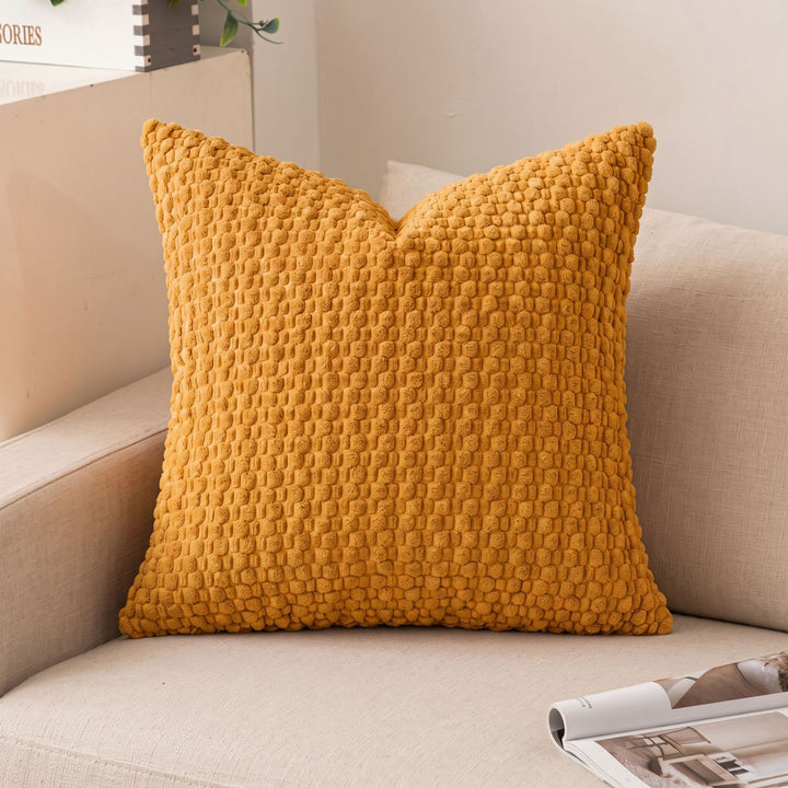 Decorative Plush Chunky Waffle Texture Throw Pillow Cover Bowlift