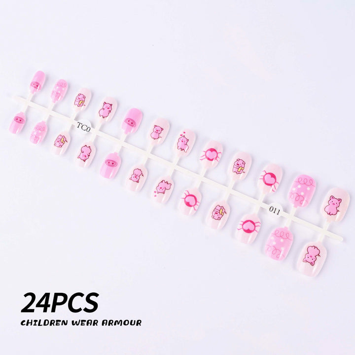 Children's Fun-Themed Press-On Nail Set Bowlift