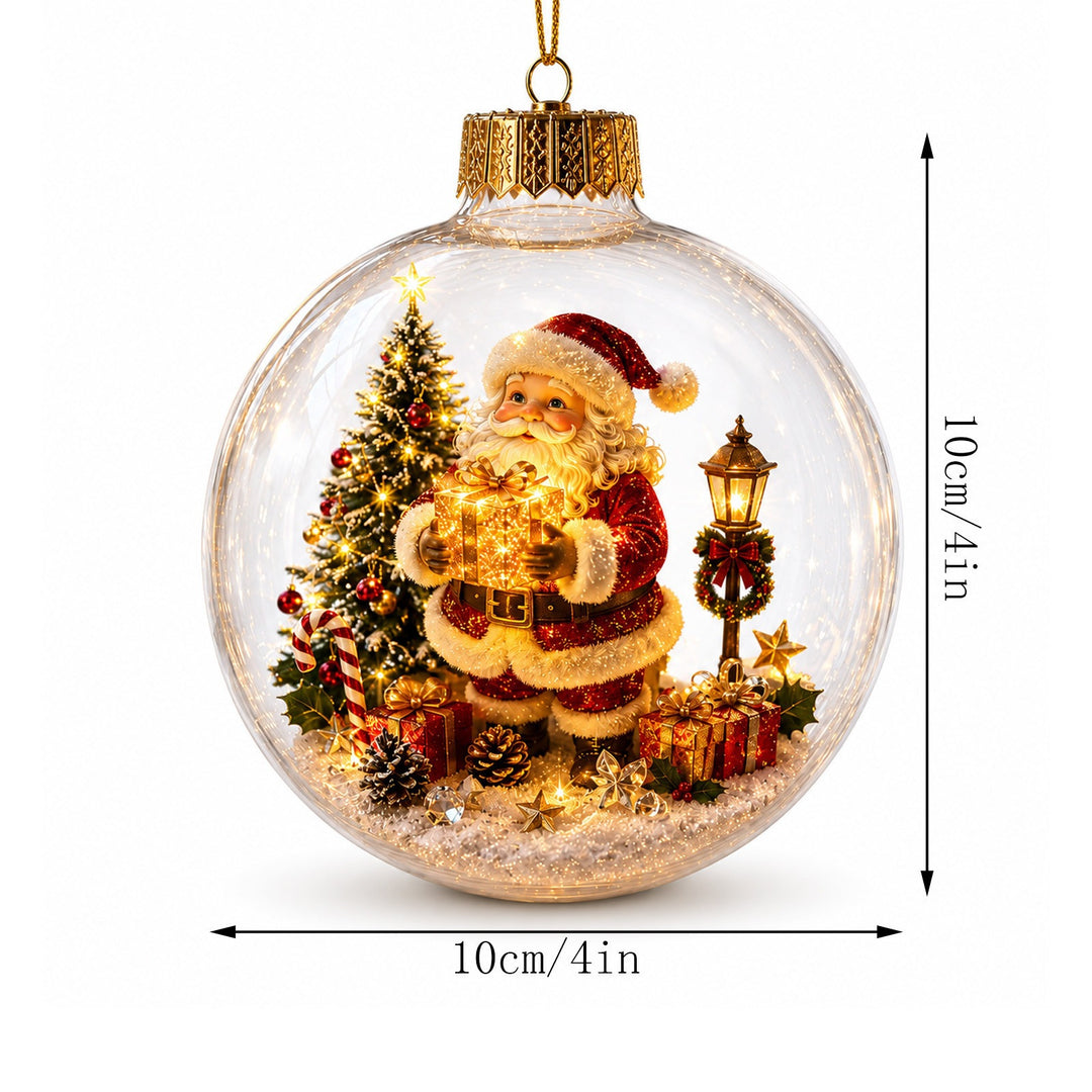 3D Santa Snow Globe Christmas Tree Ornament