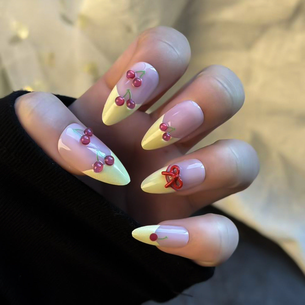 Natural Floral Press-On Nail Set Bowlift