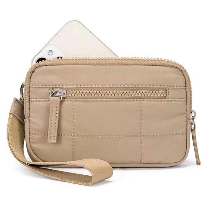 Stylish and Practical Cosmetic Clutch with Removable Carrying Strap Bowlift