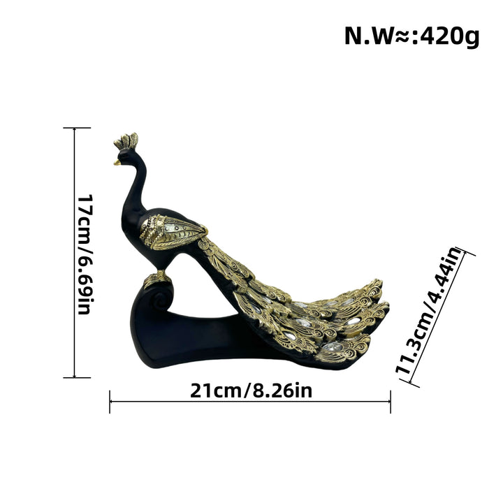 Magnificent Peacock Decor Sculpture Bowlift