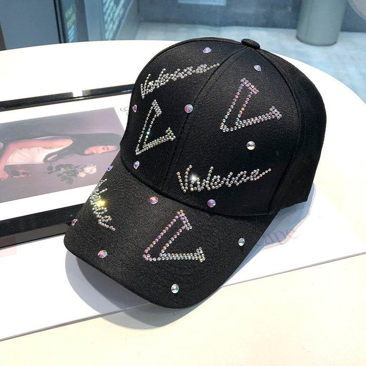 Women's Rhinestone Accented Adjustable Baseball Cap Bowlift