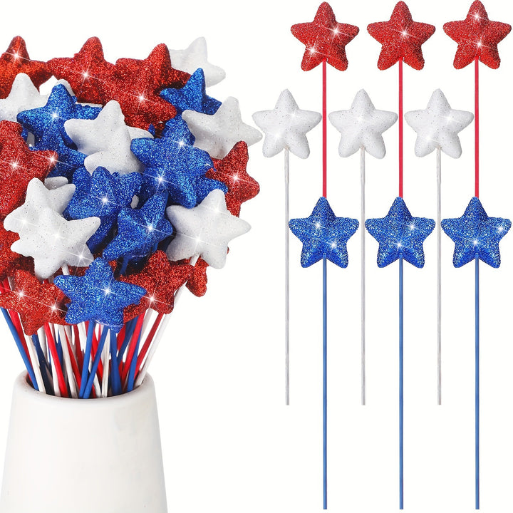 Unisex nan glittering star stick decorative plug with bows and stick made of wood Bowlift