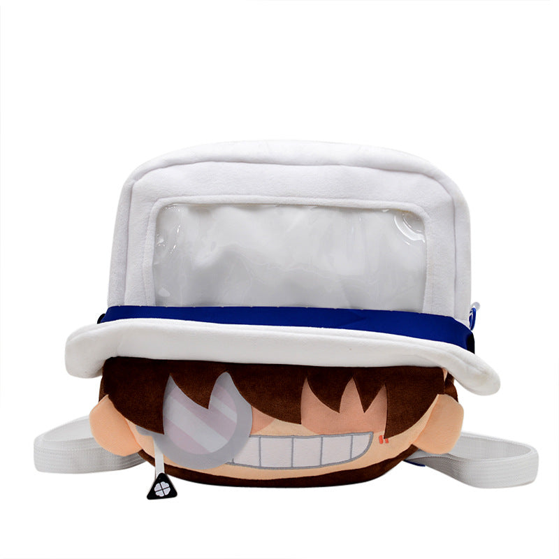 Plush backpack with clear window Bowlift