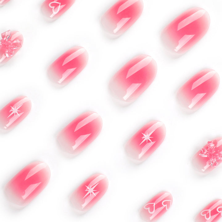 Artificial Nail Art with Romantic Design Bowlift