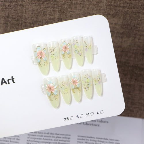 Floral Design Nail Art Bowlift