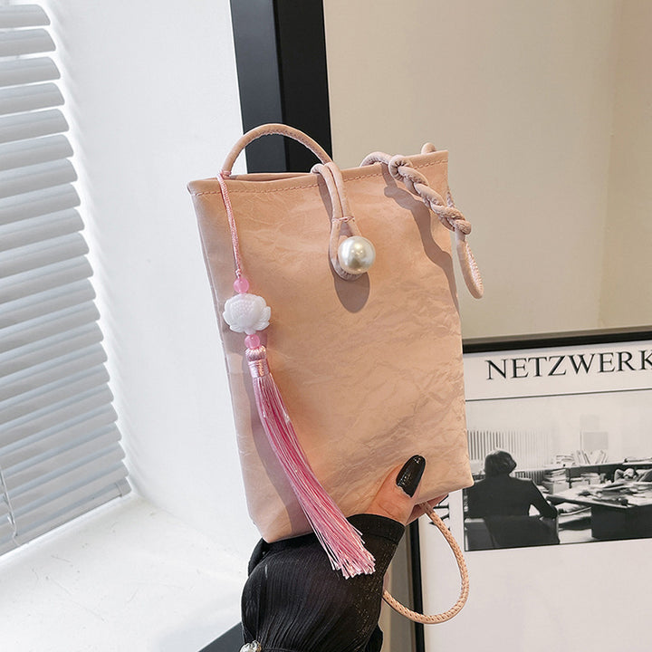 Elegant Textured Mini Crossbody Bag Bowlift