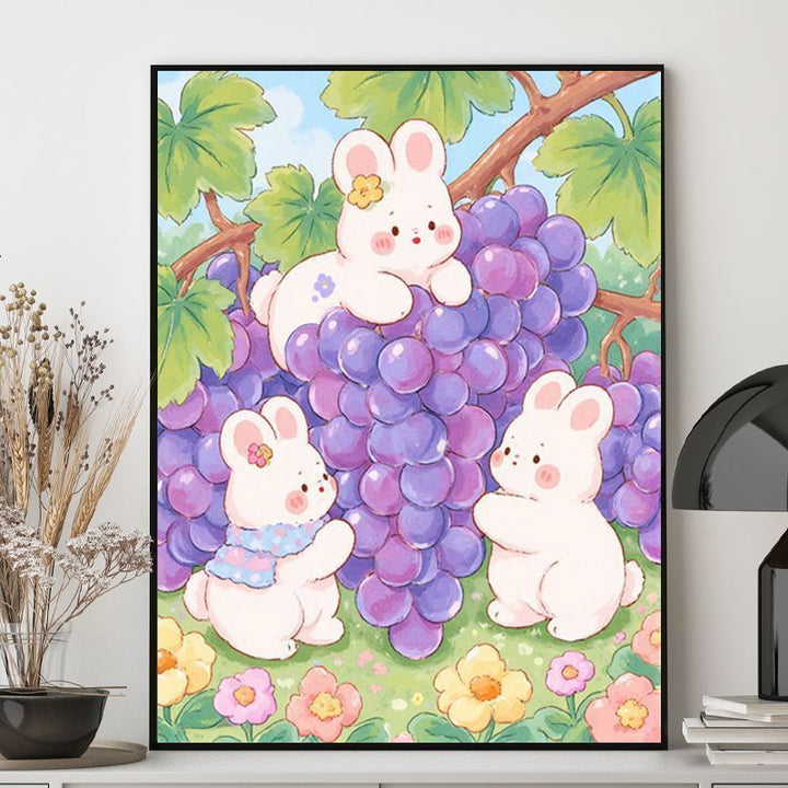 Cute Bunny-Themed Illustration Canvas Art Bowlift