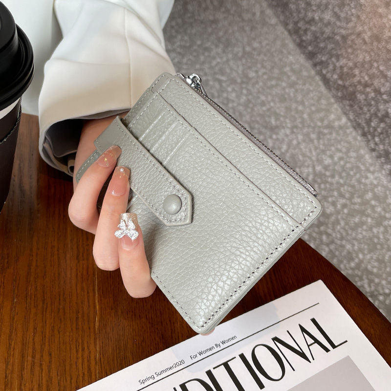 Compact Leather Zip Cardholder Bowlift