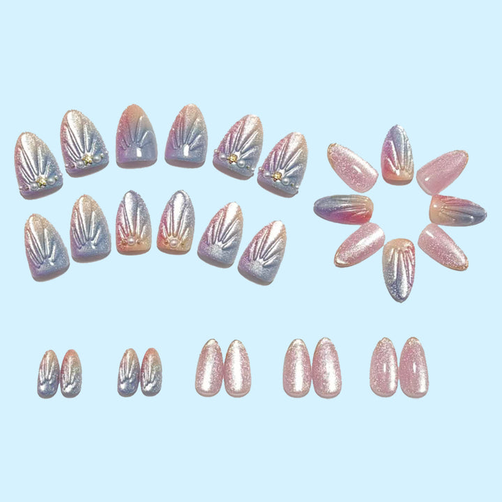 Artificial nails in elegant ombre design with glitter embellishments Bowlift