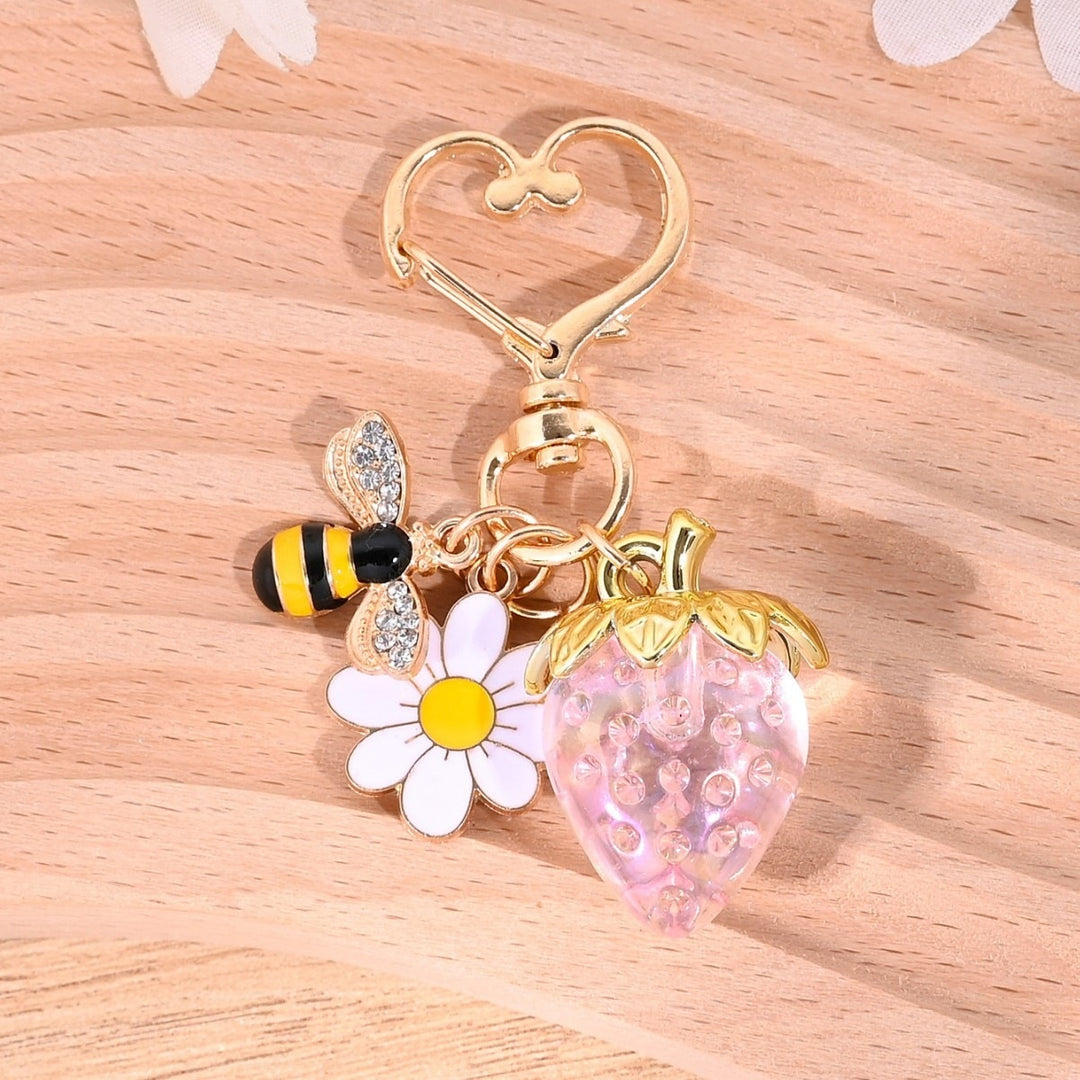Keychain with Fruity Strawberry Design Bowlift