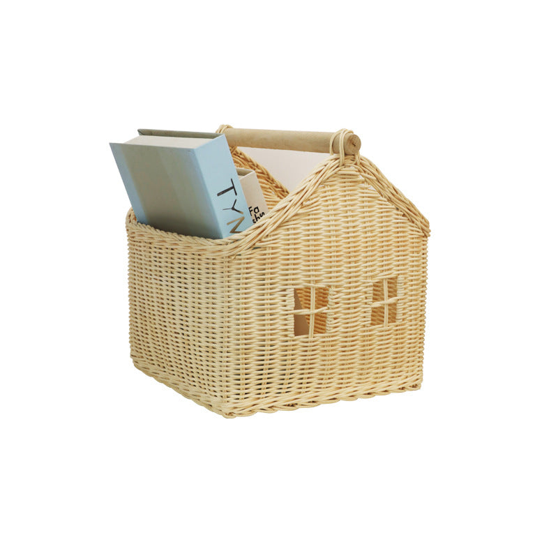 Woven House-Shaped Storage Basket Bowlift