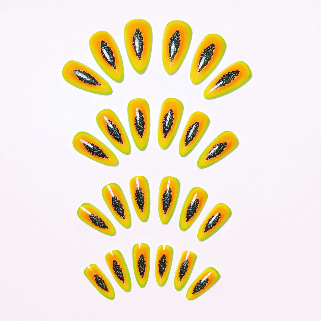 Creative Papaya-Inspired Nail Art Bowlift